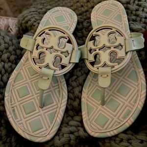Green, mint Tory, Burch sandals NWT
